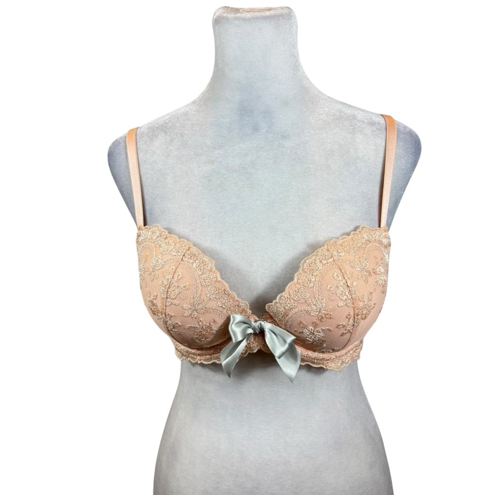 Ladies Aerie LIMITED EDITION PeachFloral Lace Padded Bra Size 36B